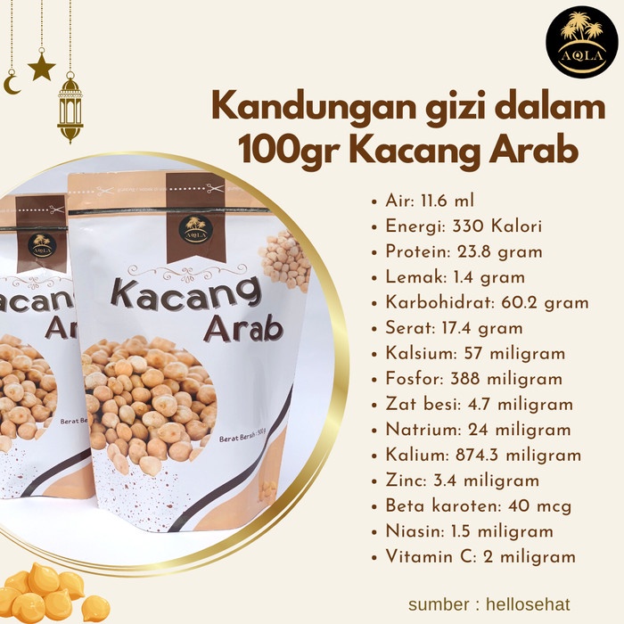 

KACANG ARAB PREMIUM ASLI KEMASAN 500GR