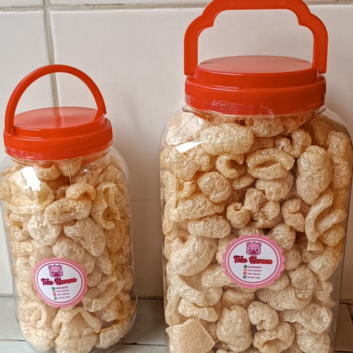 

Kerupuk Kulit Babi Kerubi Garing Gurih Renyah Kerupuk B2 Toples 4liter