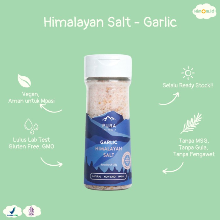 

Sale Terbatas Pura Himalayan Salt Garlic (125Gr) - Garam Himalaya - Garam Organik - Garam Sehat Aman