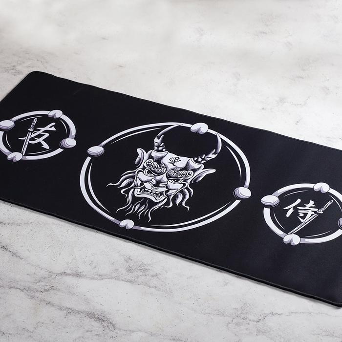Mousepad Japan Oni Deskmat Mouse Pad Jepang Hitam Black Desk Mat Waterproof Xl Terbaru