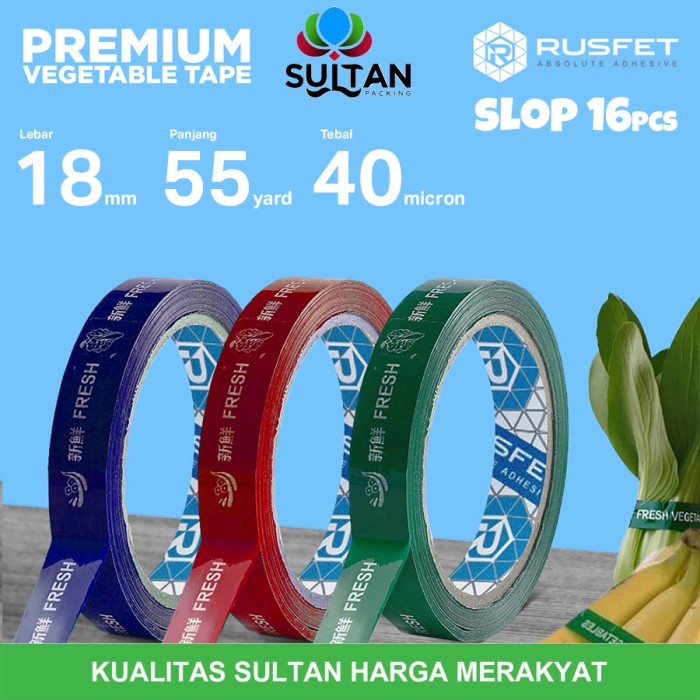 

Barang Terlaris Lakban Sayur Fresh 18Mm X 50M Vegetable Opp Tape Isolasi Buah Hidroponik Termurah