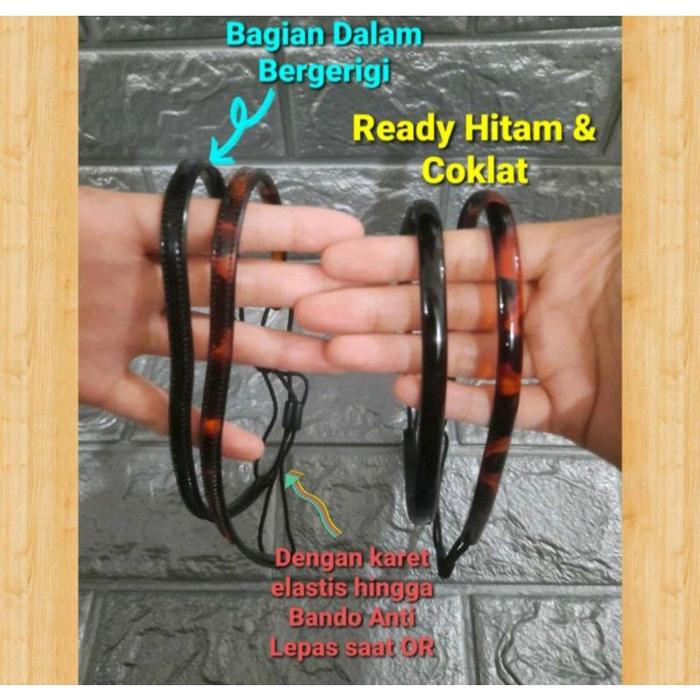 Bando Sport Pria Wanita Bando Olahraga Elastis Headband Unisex Bando Hitam Coklat Bergerigi Dengan