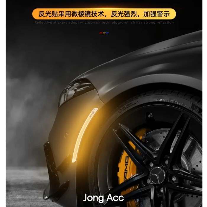 Stiker Alis Mobil Side Marker Bumper Mobil Reflektor Bahan Resin Timbul