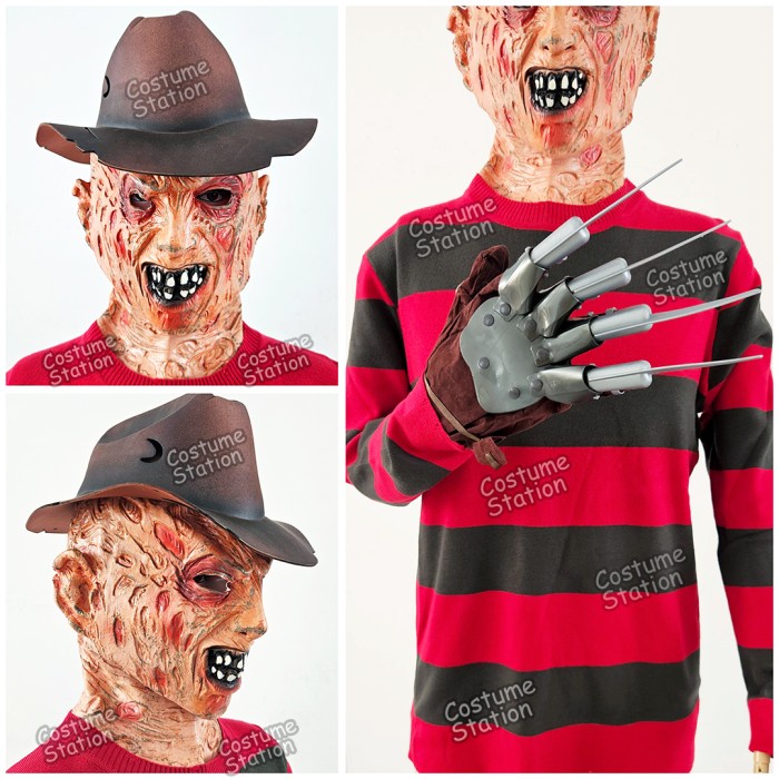 SALE  KOSTUM FREDDY KRUEGER / COSTUME VILLAIN KILLER HALLOWEEN KLASIK PEMBUNUH COWO DEWASA READYY