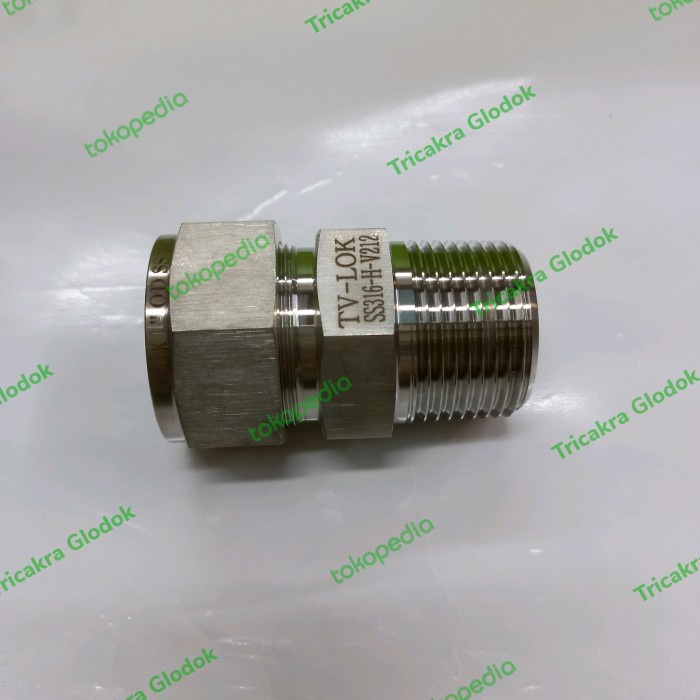Termurah Male Connector Ss316 1 Od X 1/V-Lok Connector 1 Od X 1