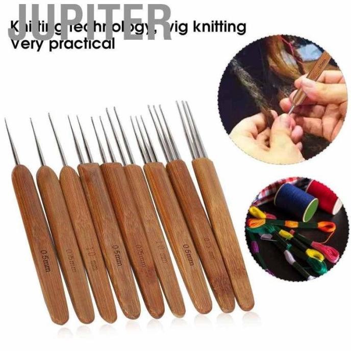 9 Pcs Set Alat Tenun Rambut Gimbal Single Double 3 Gagang Bambu