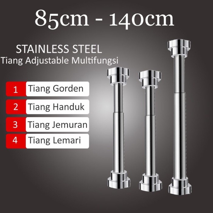 tiang fleksibel stainless / tiang serbaguna/ tiang gantungan pintu