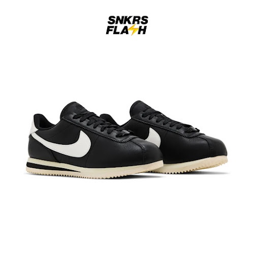 NIKE Cortez 23 Premium Black Sail Alabaster Sepatu Sneakers Unisex - FB6877001 - Size 40