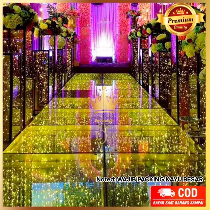 1 Set Lampu Kaca Panggung Akrilik Lantai Kaca Tempered Glass