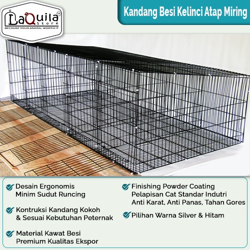 Kandang Galvanis Kelinci Atap Miring 2 3 4 5 Hole