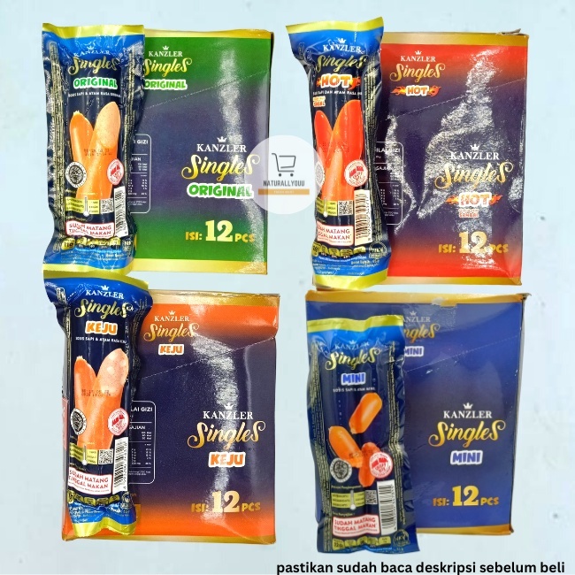 (1Box) Kanzler Singles Kanzler Sosis Singles Siap Makan (Isi 12Pcs)