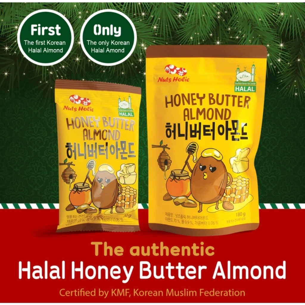

A Nuts Holic Honey Butter Almond 180 Gr Snack Kacang Almond Product Of Korea