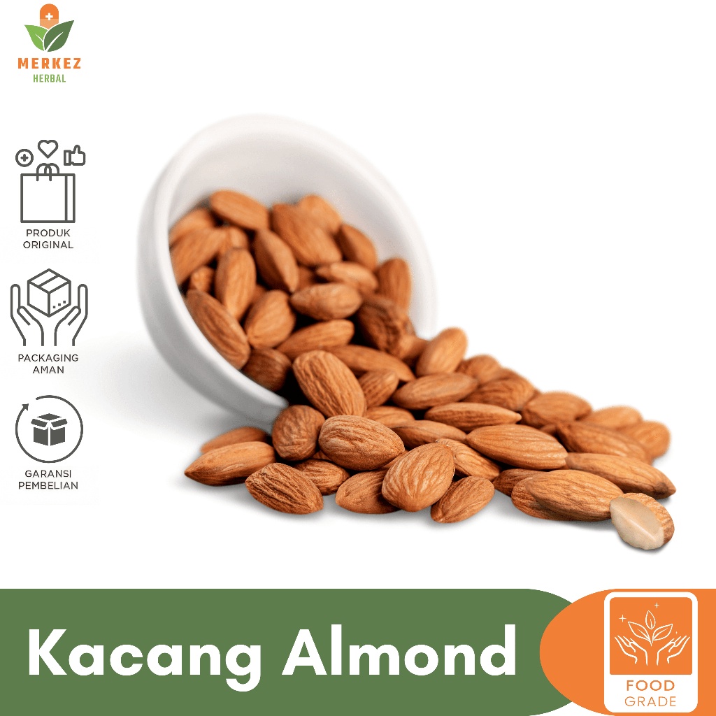 

A Kacang Roasted Almond Panggang Siap Makan 1Kg / Almon Roasted Kupas Matang Premium 1 Kg Camilan