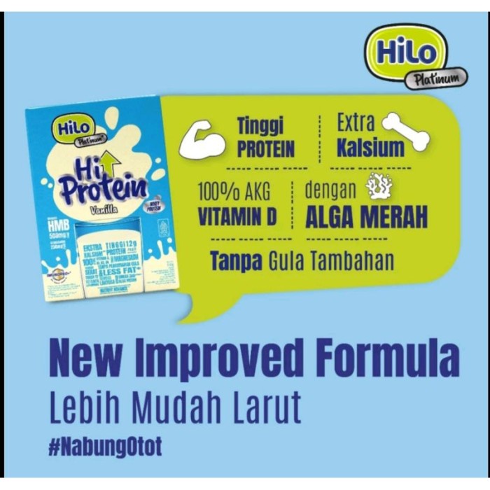 

(TopSeller) HiLo Platinum + HMB ( 8 Sachet) Vanilla - Susu Tinggi Protein Jaga Masa otot Usia Dewasa
