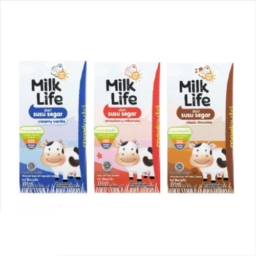 

(TopSeller) Milk Life 115 ml Susu Coklat Vanilla Strawberry 1 Dus Isi 40+5 Kotak All Variant