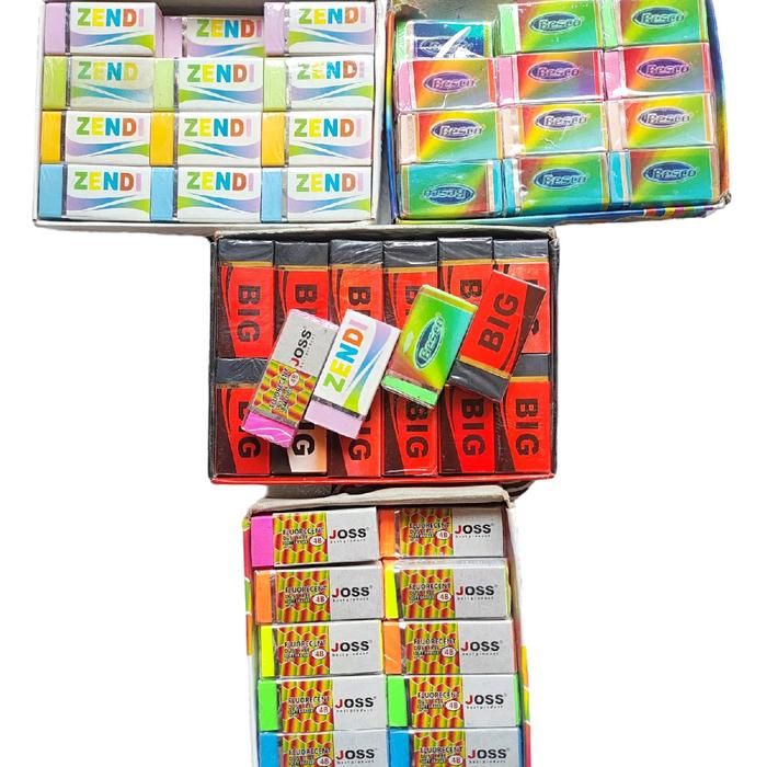 

(12 Pcs) Penghapus /Eraser/Stip Pensil Medium Big 4,5X2 Rendom M1, (1Lusin)
