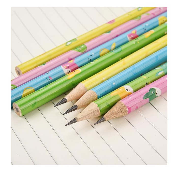 

12Pcs / Pensil Hb Kayu + Penghapus Motif Lucu / Pensil Penghapus / Alat Tulis Sekolah / Pencil Kayu