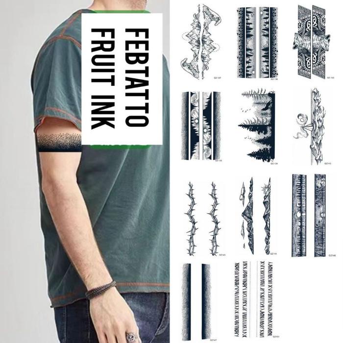 

Fruit Ink Gelang Tato Semi Pemanent Tahan 1 Bulan Ukuran 11X18Cm Motif Aesthetic Tatto Temporary