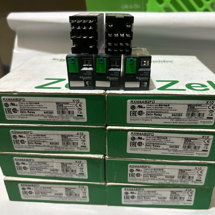 RELAY SCHNEIDER RXM4AB2FD 110VDC 14 KAKI RXM4AB2FD 110V DC RELAY SCHNEIDER ORIGINAL