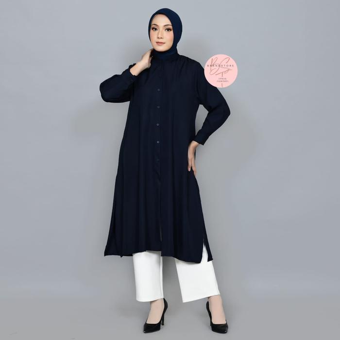 Kemeja Long Tunik Polos Shakila Panjang