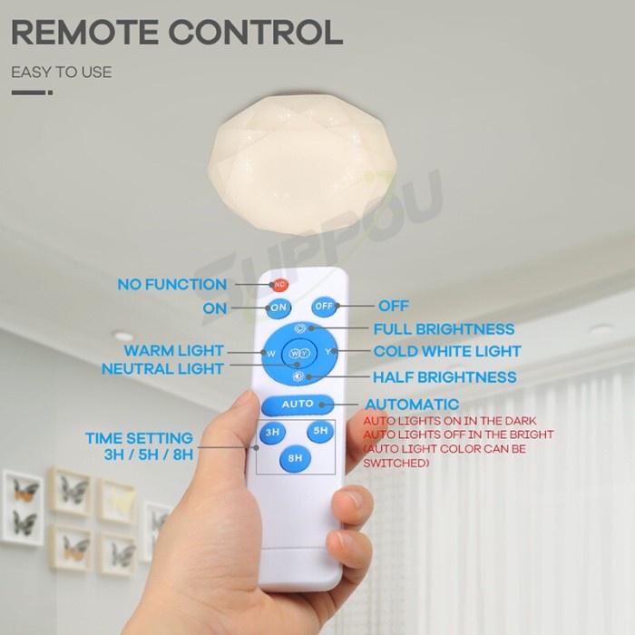 lampu solar cell otomatis hias gantung lampu tenaga surya tahan + RC