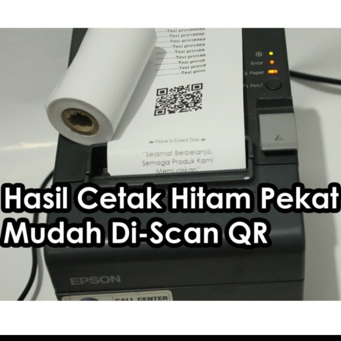 

pintar- kertas struk Thermal Roll paper 80x40 paketan 1 dus isi 100 roll