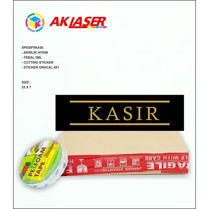 

pintar- Akrilik KASIR TIPE 2 Acrylic Hitam Cutting Sticker