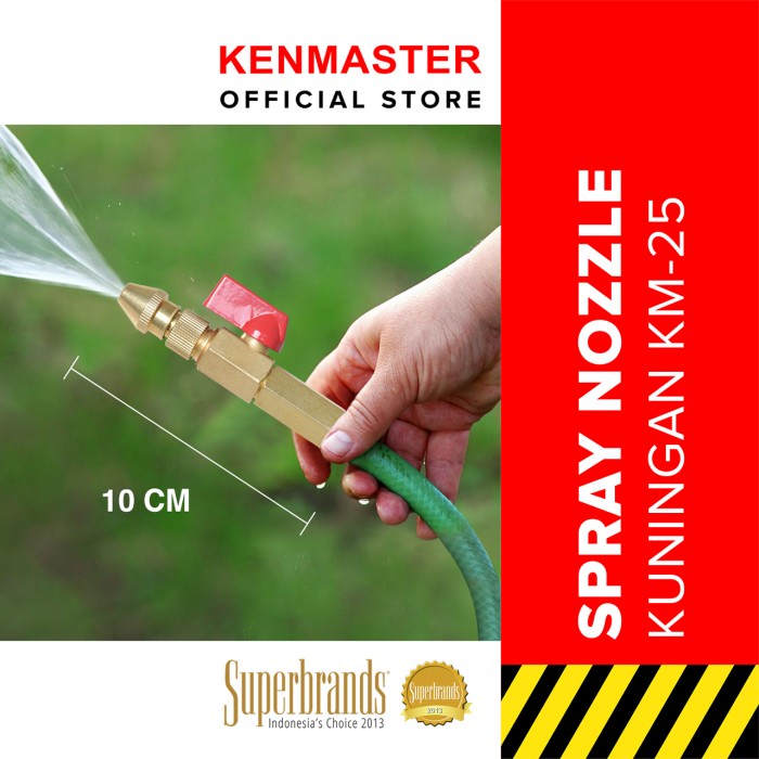 Kenmaster Kepala Semprotan Air Cuci Mobil - KM25 Lurus Kuningan / Kepala Semprotan Selang Air /