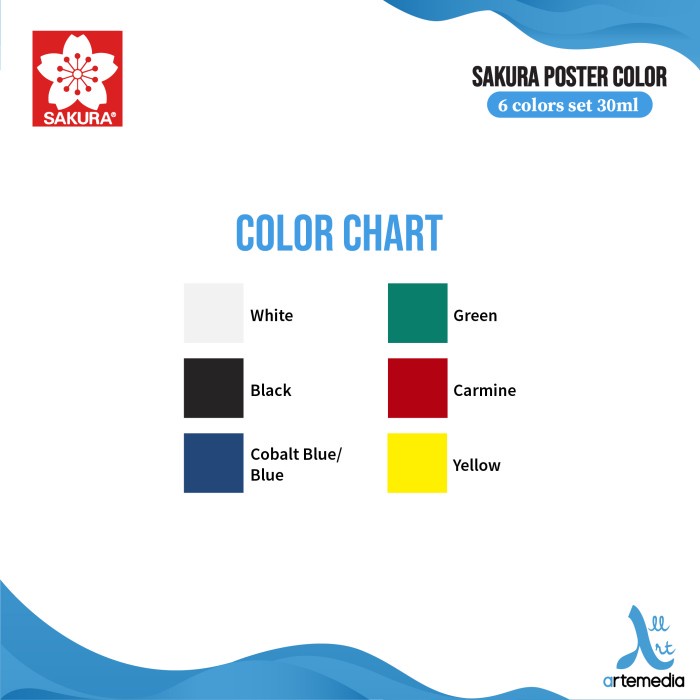 

pintar- Cat Poster Sakura 6x30ml Poster Color Set