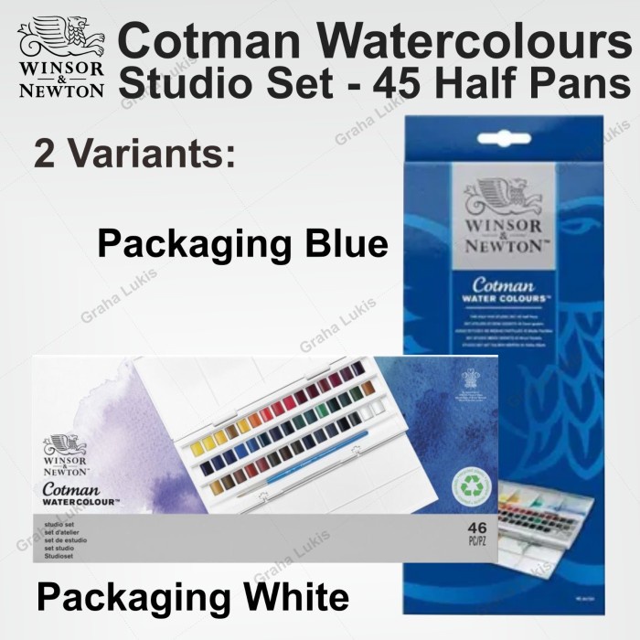 

pintar- Winsor & Newton Cotman Watercolours Studio Set - 45 Half Pans
