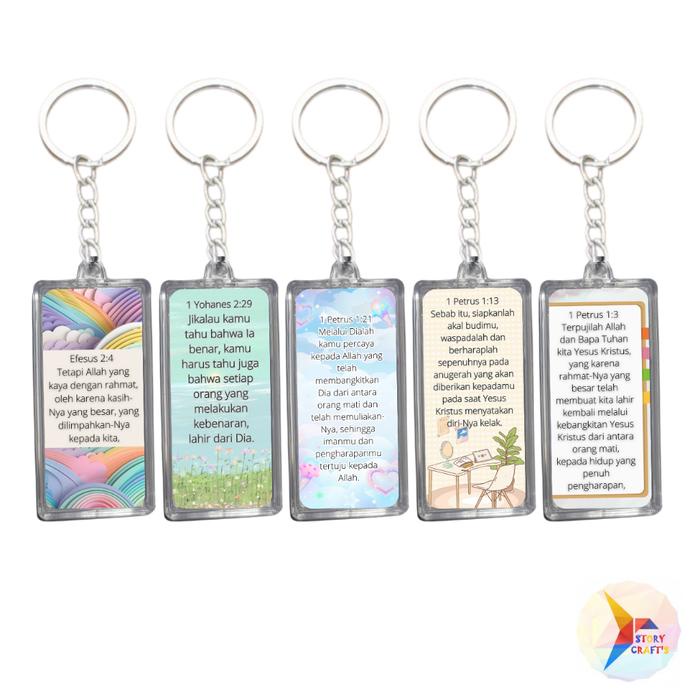 

Storycraftsid Gantungan Kunci Akrilik Insert Panjang Alkitab Tema Bekerja Dalam Kristus Souvenir
