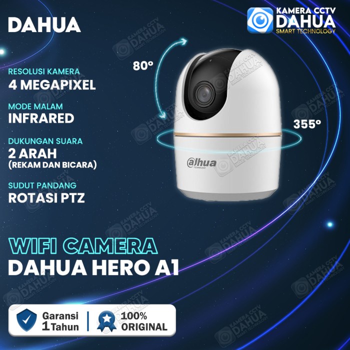 CAMERA CCTV WIFI DAHUA 4MP KAMERA WIRELESS IP CAM AUDIO PTZ