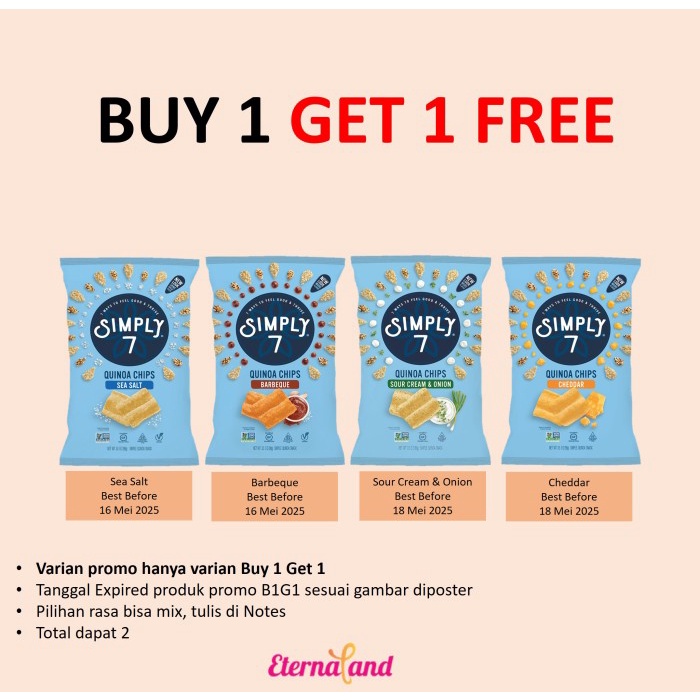 

Simply 7 Quinoa Chips - Keripik Impor Usa
