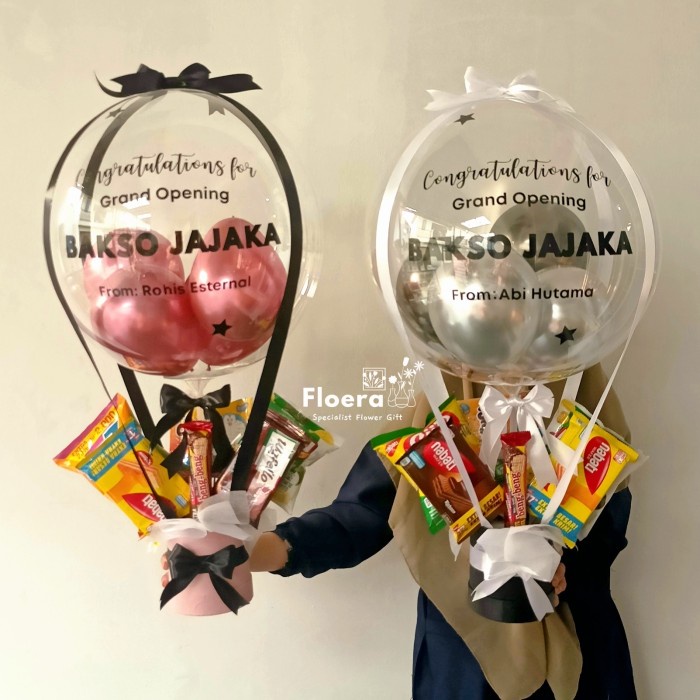 party-  Buket bunga balon snack kado ulang tahun bucket bloom box