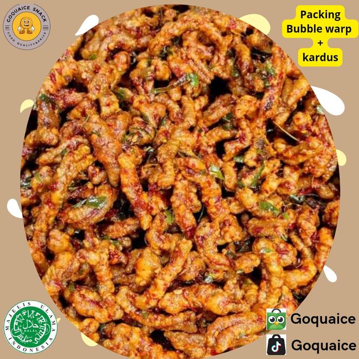 

OBRAL [ 1 kg ] Kripik Usus Ayam Crispy Pedas Daun Jeruk - snack / makanan ringan / keripik / cemilan
