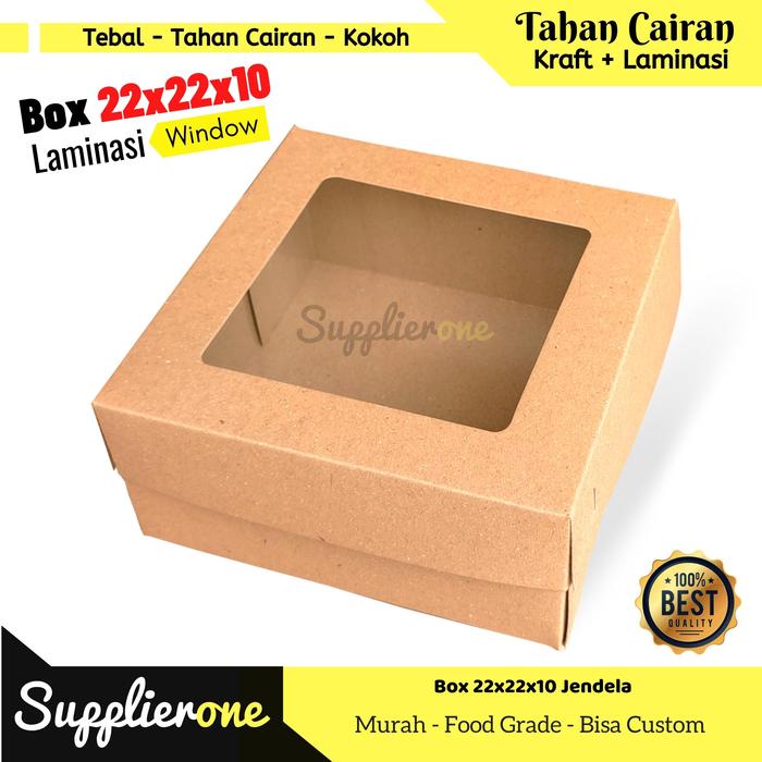 PREMIUM Box 22x22x10 Isi 25 Pcs / Box Catering / Dus Catering / Lunch Box / Box Nasi / Box Kue / Box
