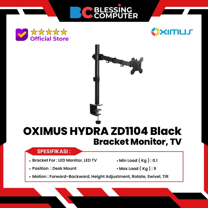 PREMIUM OXIMUS HYDRA ZD1104 Black Bracket Monitor, TV