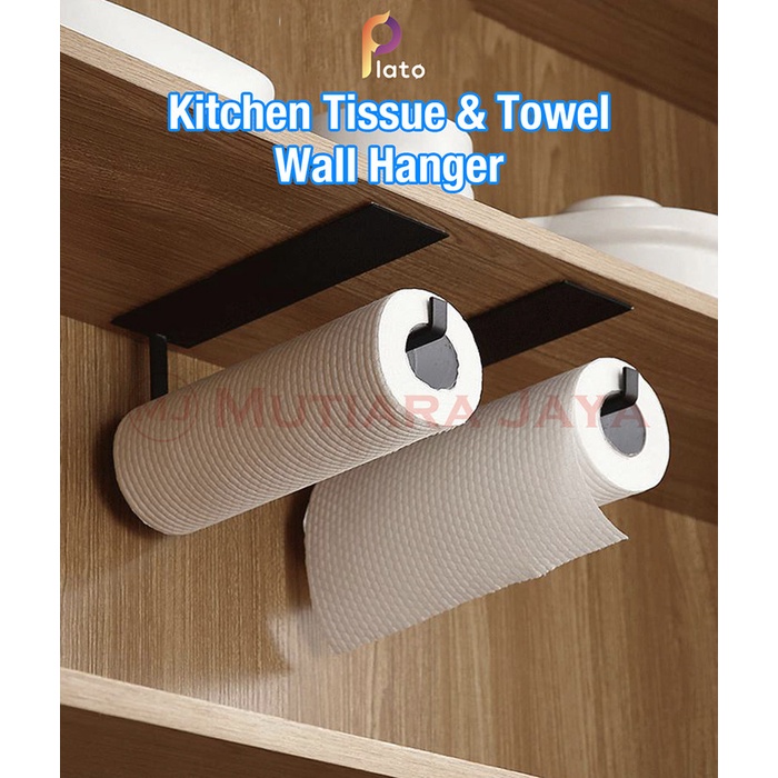 PREMIUM PLATO Gantungan Tisu Dapur Handuk Lap Kitchen Towel Hanger Tempel