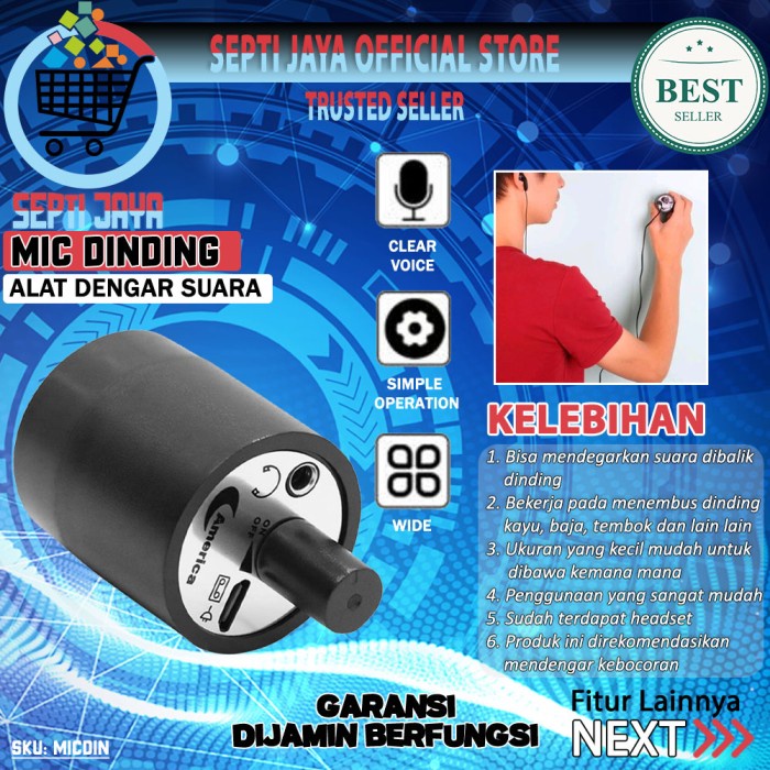 Microphone Alat Pendengar Detector Pendeteksi Suara Kebocoran Pipa Air