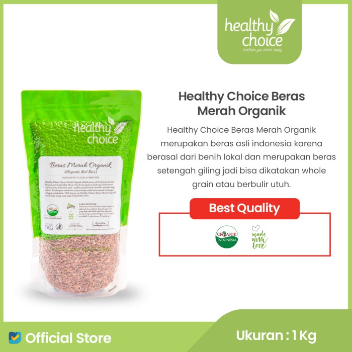 

Lezat- Healthy Choice Beras Merah Organik 1 kg