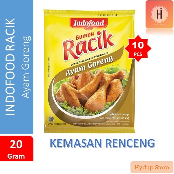 

PR112 Indofood Racik Bumbu Instan Ayam Goreng Satuan & Renceng isi 10 @20 Gr SALE