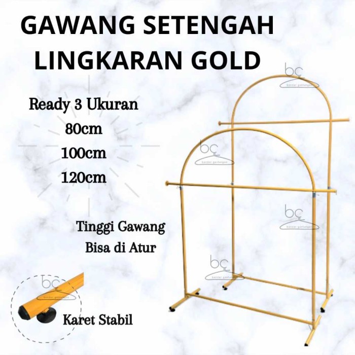 PREMIUM Gawang Baju Gold / Emas Standing Rak Baju Gantungan Baju Besi-BH