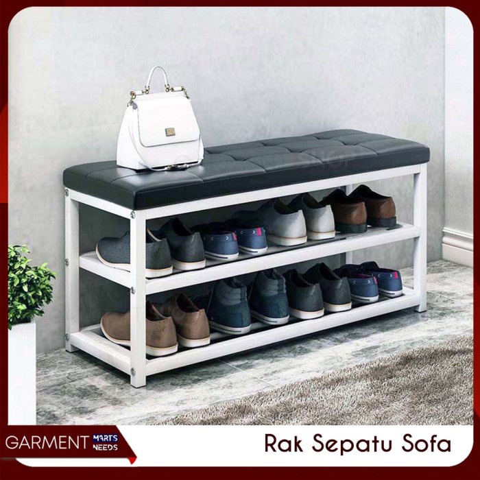 PREMIUM Rak Sepatu Susun Besi Bench Tempat Duduk Kokoh Berkualitas