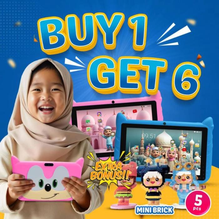 PREMIUM (Buy 1 Get 6 ) Q-TAB AL AKRAM QUR'AN TAB TABLET ANAK KONTEN EDUKASI ISLAMI ANAK MUSLIM