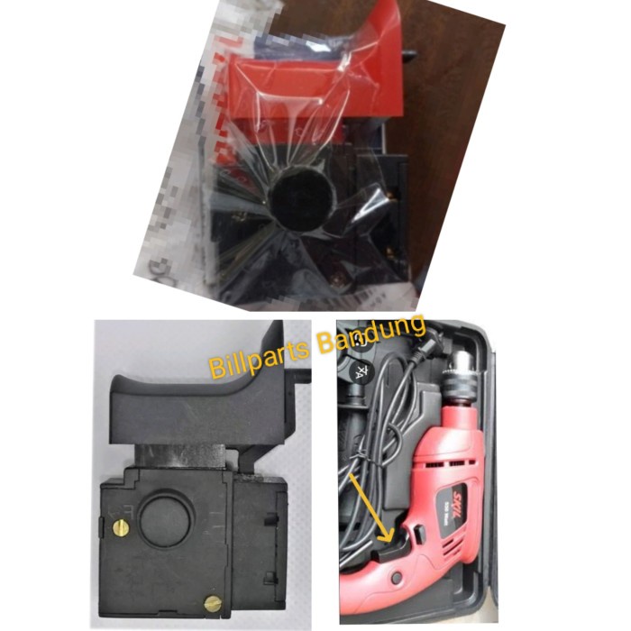 PREMIUM switch bor skil 6513 saklar skill bor impact drill 13mm on off ready warna merah