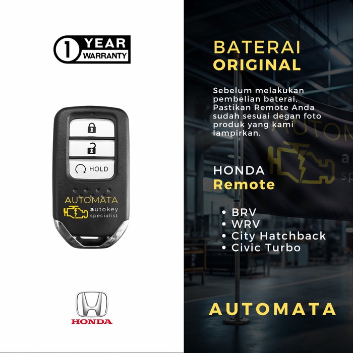 PREMIUM Baterai Remote Kunci Keyless Mobil Honda All New BRV Original Pansonic