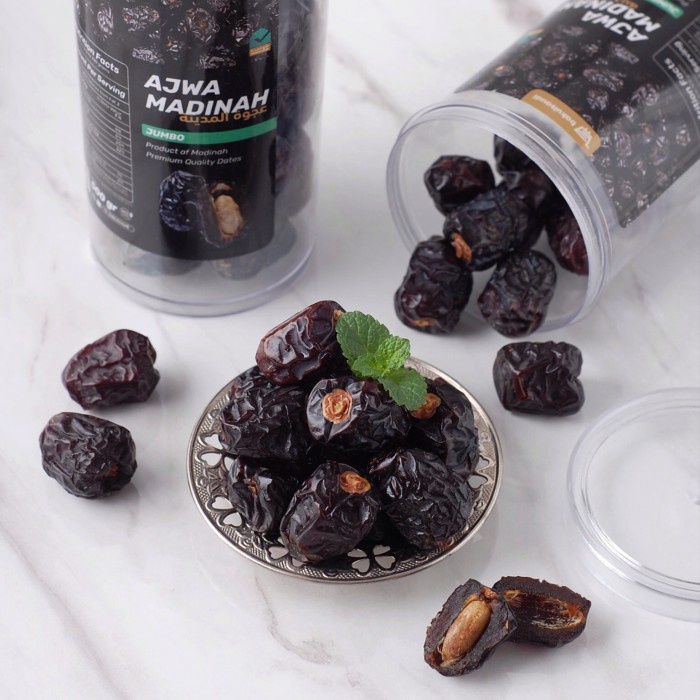 

Lezat- Kurma Ajwa Madinah Jumbo Premium VIP Asli 100% Grade A Nabi Azwa Ajwah