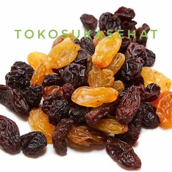 

Lezat- PREMIUM MIX RAISINS ORGANIC -1Kg ( Kismis Hitam + Kismis Kuning )Snack