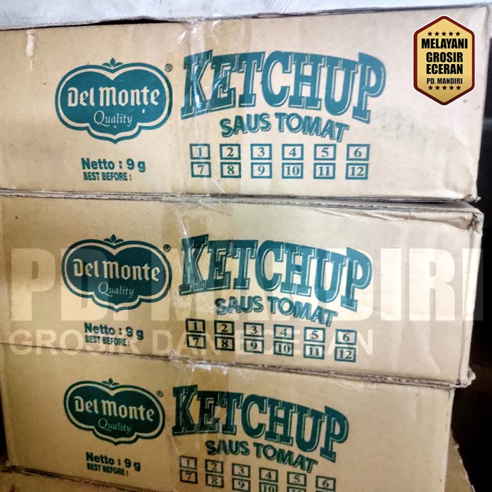 

Lezat- DELMONTE KETCHUP SAUS TOMAT SACHET 9 GR 1 KARTON