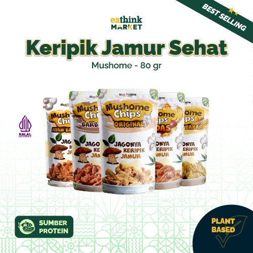

Mushome Chips Camilan Sehat Keripik Jamur Pedas 80 gr